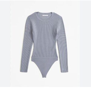 Abercromibe & Fitch Long-Sleeve Ottoman Crew Bodysuit - Blue